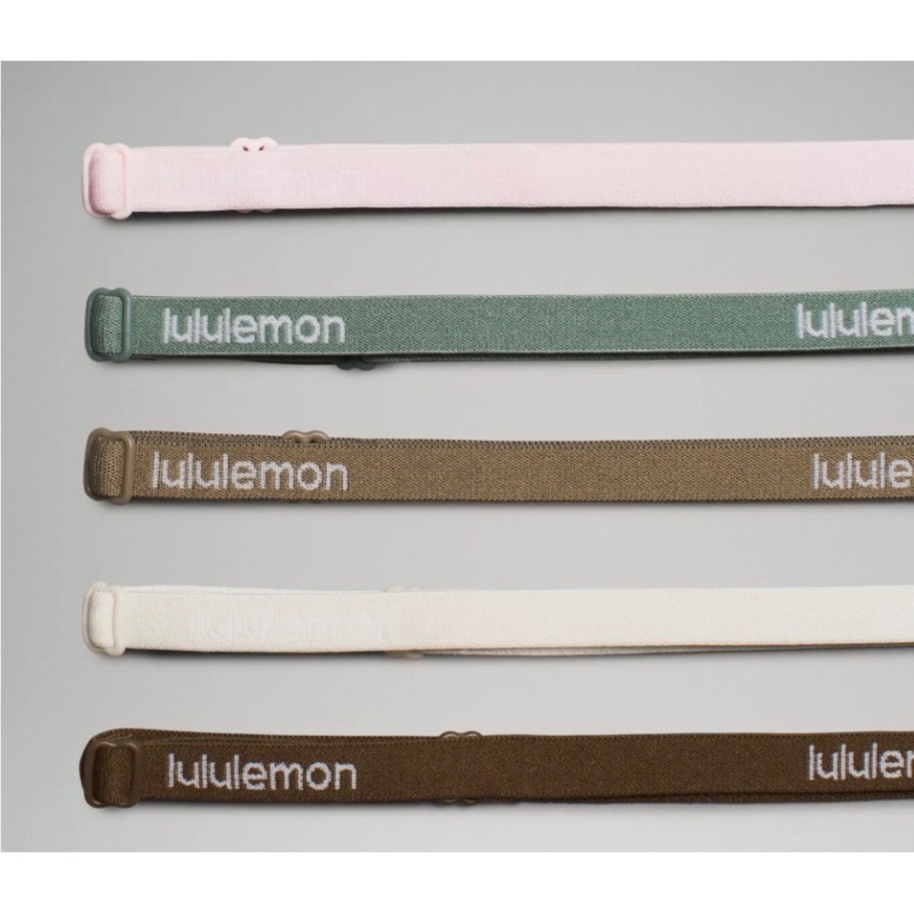 Lululemon NWT Skinny Adjustable Headbands 5 Pack Earth Tones Pink Green Brown